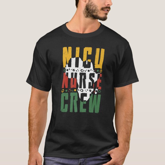 Camiseta Black History Month NICU Nurse Crew African Americ (Frente)