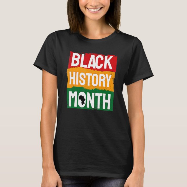 Camiseta Black History Month Proud Black Afro African Pride (Frente)