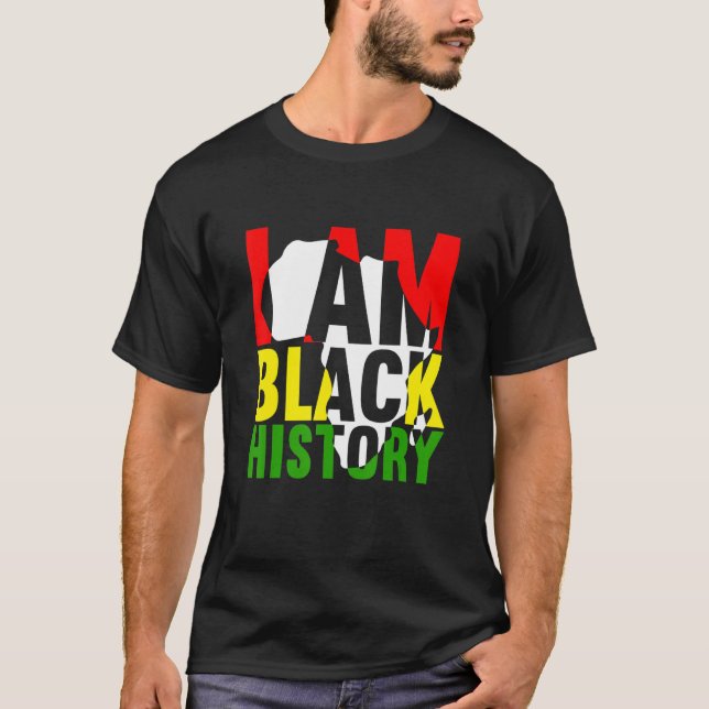 Camiseta Black History Month Queen I Am Black History Melan (Frente)