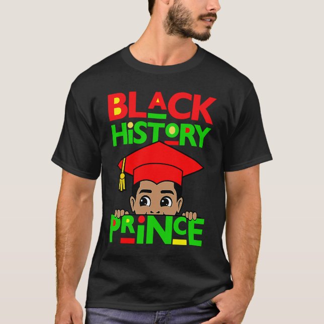 Camiseta Black History Prince Melanin Boy Son Bruh Brown Sk (Frente)