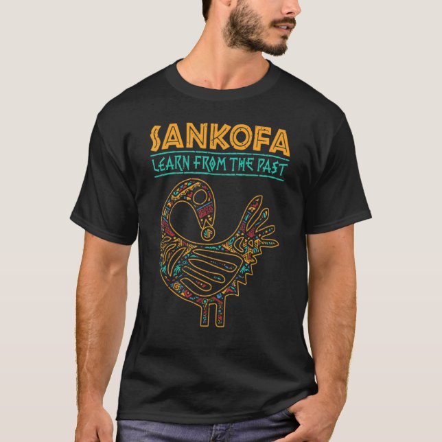 Camiseta Black History Sankofa African Bird Symbol Inspiron (Frente)