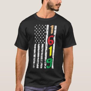 Camiseta Black History Usa Flag 1619 Legal Afro-Americano