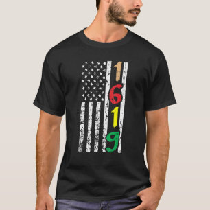 Camiseta Black History Usa Flag 1619 Legal Afro-Americano