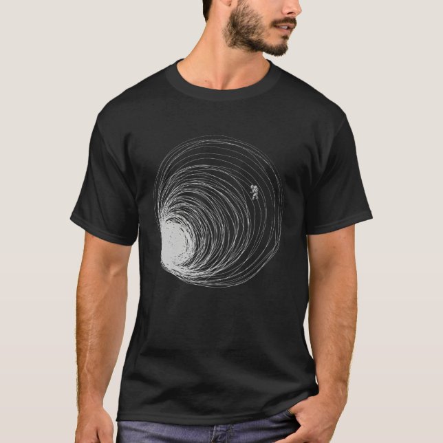 Camiseta Black Hole Astronaut Lost Space Illustration Unive (Frente)