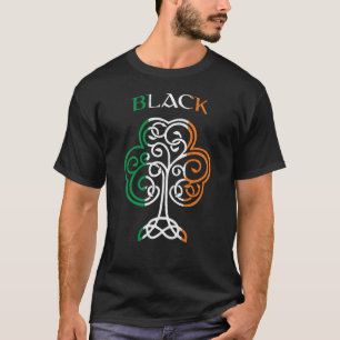 Camiseta BLACK Irish Name Shamrock Ireland Flag Family