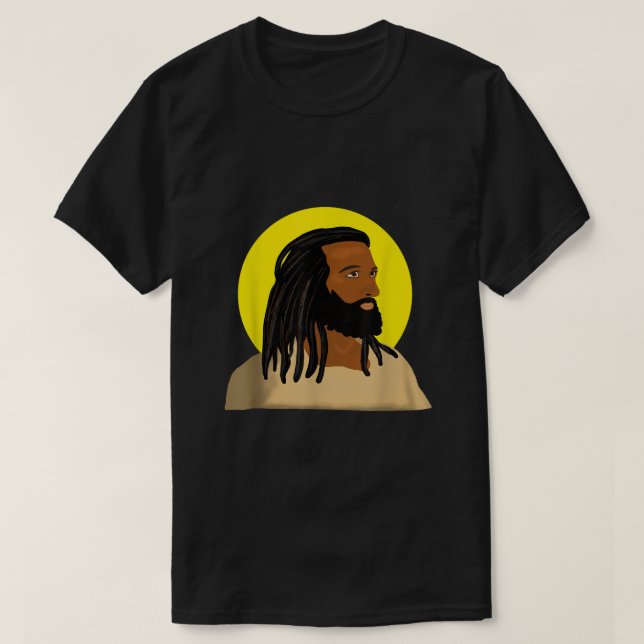 Camiseta Black Jesus Bloqueia Religioso Africano Americano1 (Frente do Design)