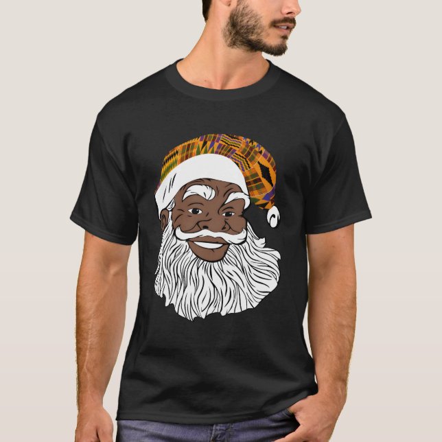Camiseta Black Jolly Papai noel Papais noeis afro-americano (Frente)