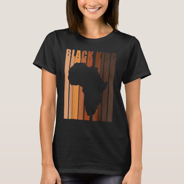 Camiseta Black King Black History Month Melanin Afro Frican (Frente)