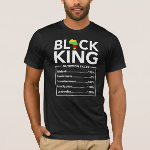 Camiseta Black King Nutrition Facts Empoderando o Rei Negro