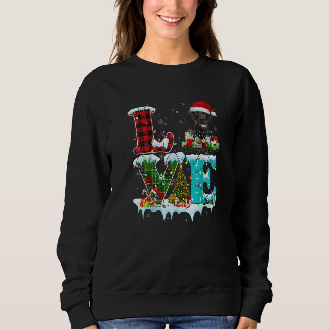 Camiseta Black Lab Christmas Tree Light Pajama Dog Xmas (Frente)