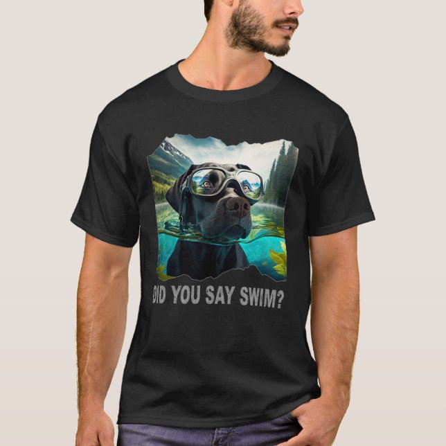 Camiseta Black Lab Did You Say Swim (Frente)