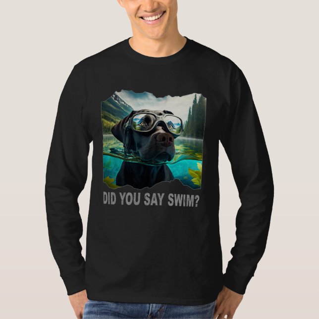 Camiseta Black Lab Did You Say Swim (Frente)