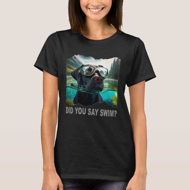 Camiseta Black Lab Did You Say Swim (Frente)