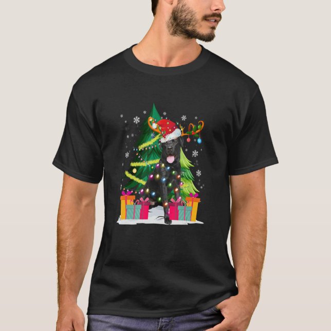 Camiseta Black Lab Labrador Árvore de Natal Light Pajama Do (Frente)