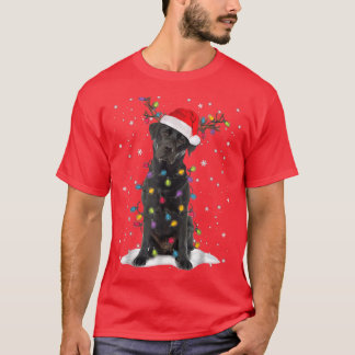 Camiseta Black Lab Labrador Christmas Tree Light Pajama Dog