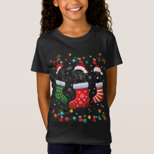Camiseta Black Lab Labrador Meias de Natal Engraçado Xmas P