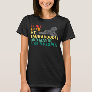 Camiseta Black Labradoodle Dog Beer Labradoodle