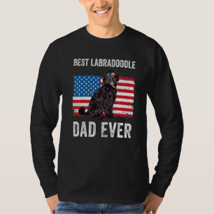Camiseta Black Labradoodle Pai American Flag Dono