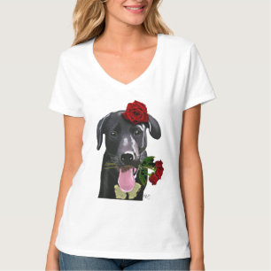Camiseta Black Labrador com Rosas 2