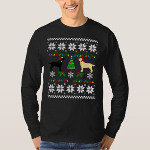Camiseta Black Labrador E Yellow Labrador Feliz Natal