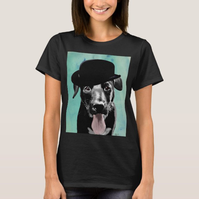 Camiseta Black Labrador in Bowler Hat (Frente)