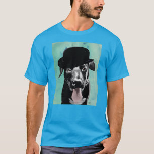 Camiseta Black Labrador no Chapéu de Bowler