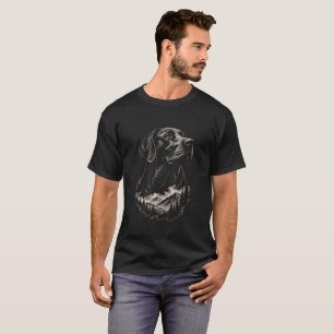 Camiseta Black Labrador Realista Monocromático