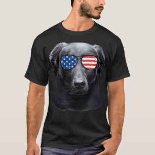 Camiseta Black Labrador Retriever American Flag Lab Cog