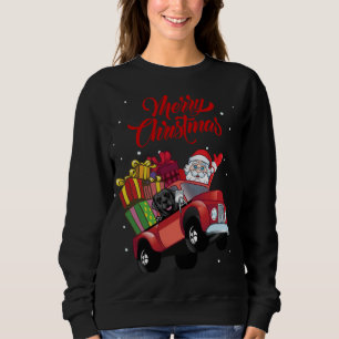Camiseta Black Labrador Retriever Com Papai Noel Vermelho