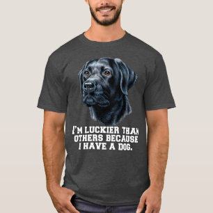 Camiseta Black Labrador Retriever Eu sou mais sortudo que o