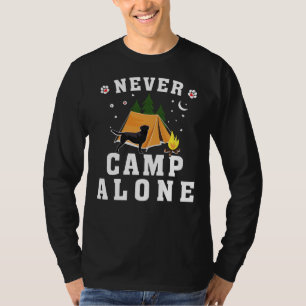 Camiseta Black Labrador Retriever Nunca Acampou Sozinho