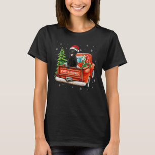 Camiseta Black Labrador Retriever Ride Red Truck Natal
