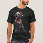 Camiseta Black Labrador Retriever Santa Hábito Luz de Natal<br><div class="desc">Black Labrador Retriever Papai Noel Luzes de Natal Pajama</div>