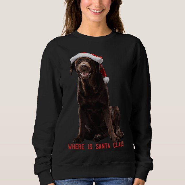 Camiseta Black Labrador Retriever Sentado No Natal (Frente)