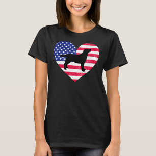Camiseta Black Labrador Silhouette E Us Heart