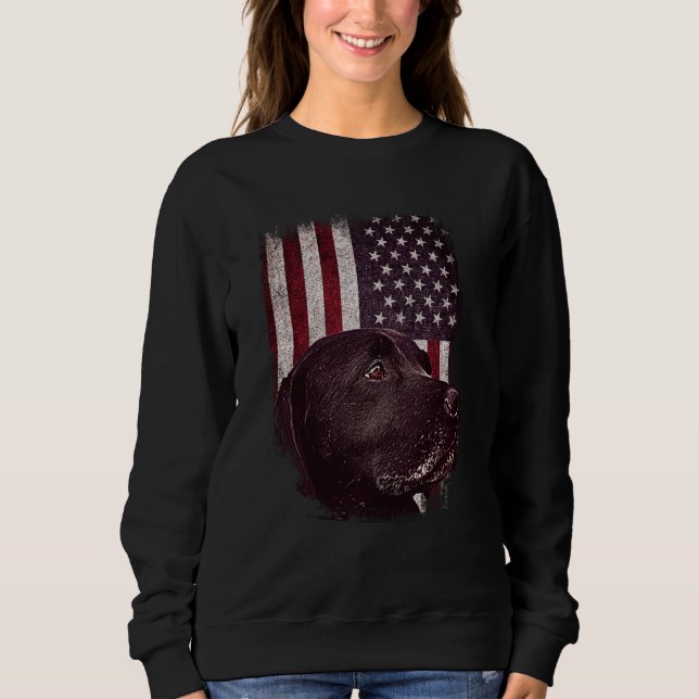 Camiseta Black Labrador USA Flag Lab Dog Owner (Frente)