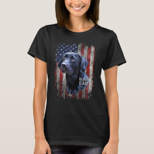 Camiseta Black Labrador USA Flag Lab Owner Patriotic Dog