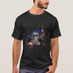 Camiseta Black Labrador Usa Flag Owner Bird Duck Hunter