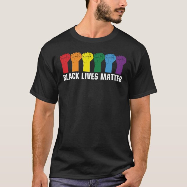 Camiseta BLACK LIVES MATTER - BLM Rainbow (Frente)