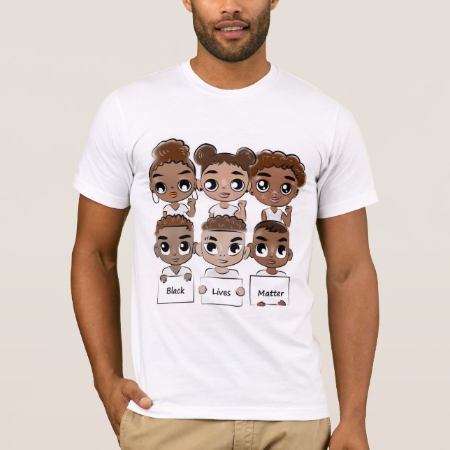 Camiseta Black Lives Matter (com crianças criando punhos) (Frente)