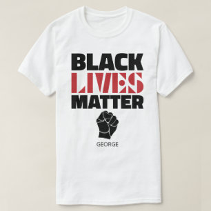 Camiseta Black Livres Matter Aumentado Nome Fist Personaliz