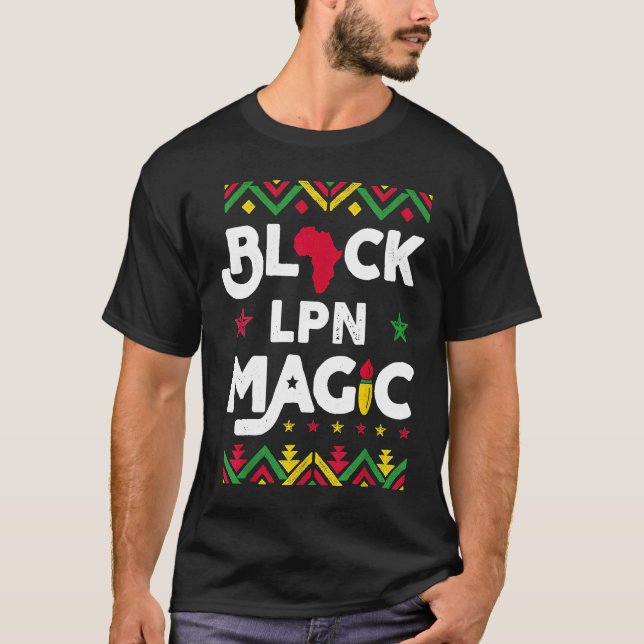 Camiseta Black LPN Magic Black History Month Licensed Pract (Frente)