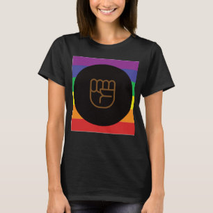 Camiseta Black LQBTQIA+ Love ganha Rainbow Love ganha resis