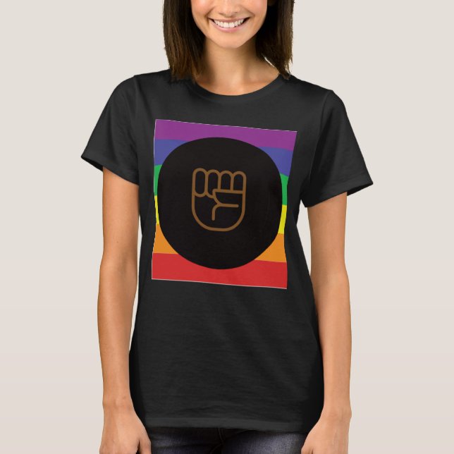 Camiseta Black LQBTQIA+ Love ganha Rainbow Love ganha resis (Frente)