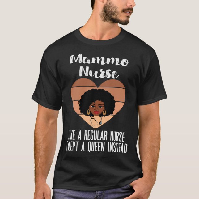 Camiseta Black Mammography Nurse CNA LPN APN Melanated Mamm (Frente)