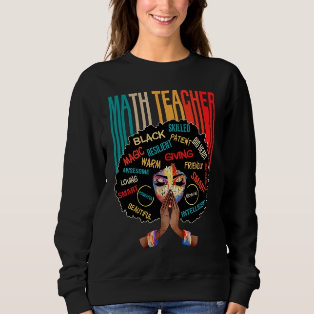 Camiseta Black Math Teacher Afro Love Melanin African Ameri (Frente)