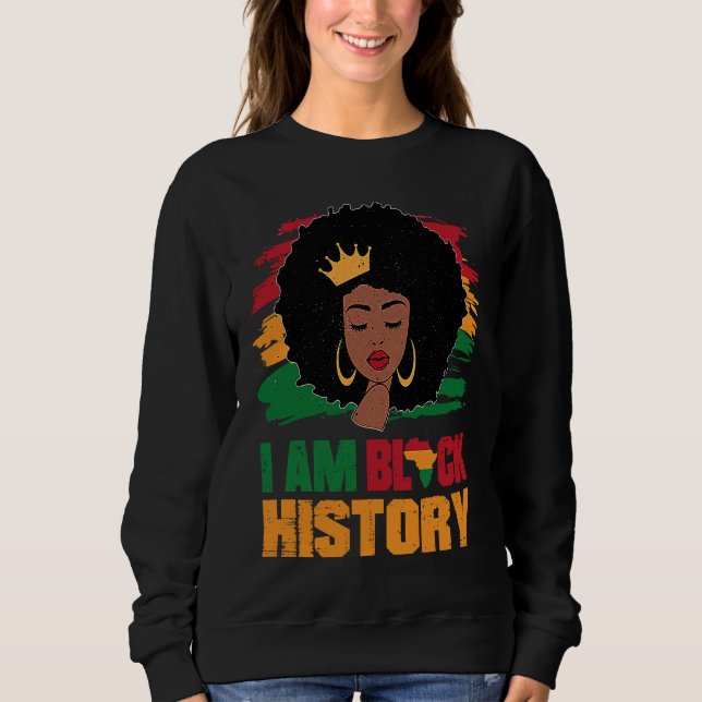 Camiseta Black Melanin Girl African American I Am Black His (Frente)