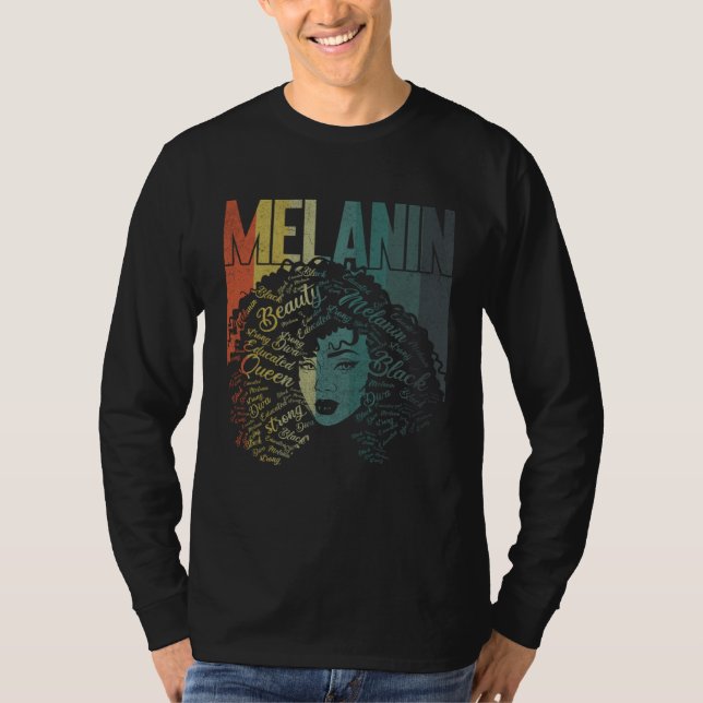 Camiseta Black Melanin Queen Apparel African American Afro  (Frente)