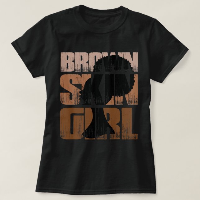 Camiseta Black Melanin Queen Magic Brown Skin Girl Junteen (Frente do Design)