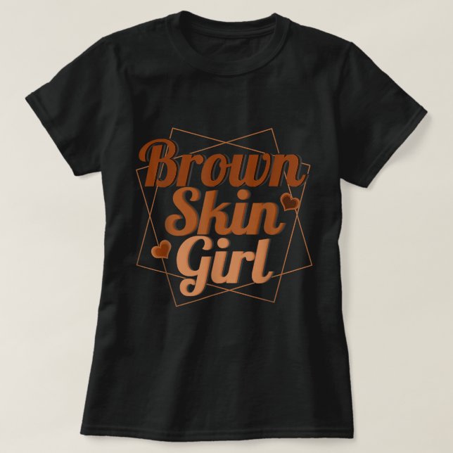 Camiseta Black Melanin Queen Magic Brown Skin Girl Junteen (Frente do Design)